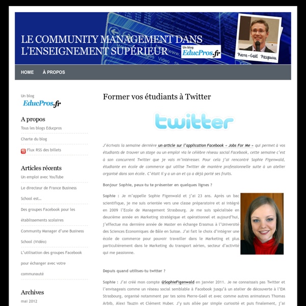 Le community management dans l’enseignement supérieur » Blog Archive » Former vos étudiants à Twitter