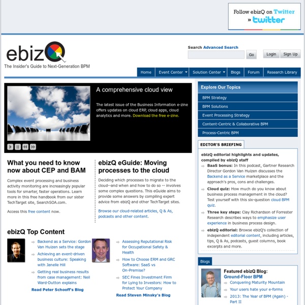 EbizQ - BPM guidelines for enterprise community