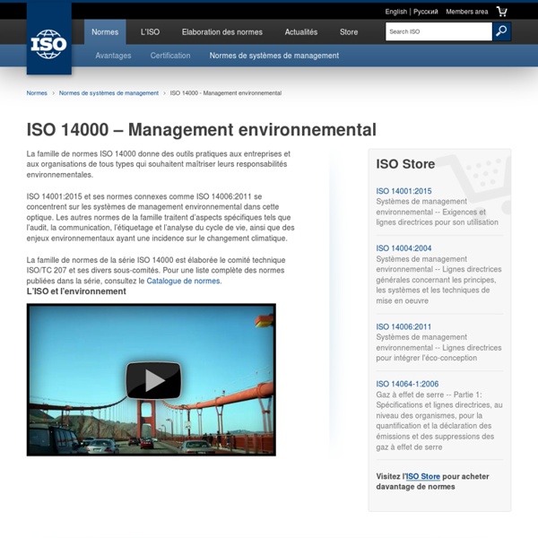 14000 – Management environnemental