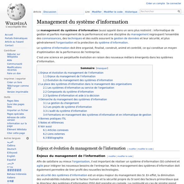 Management du système d'information