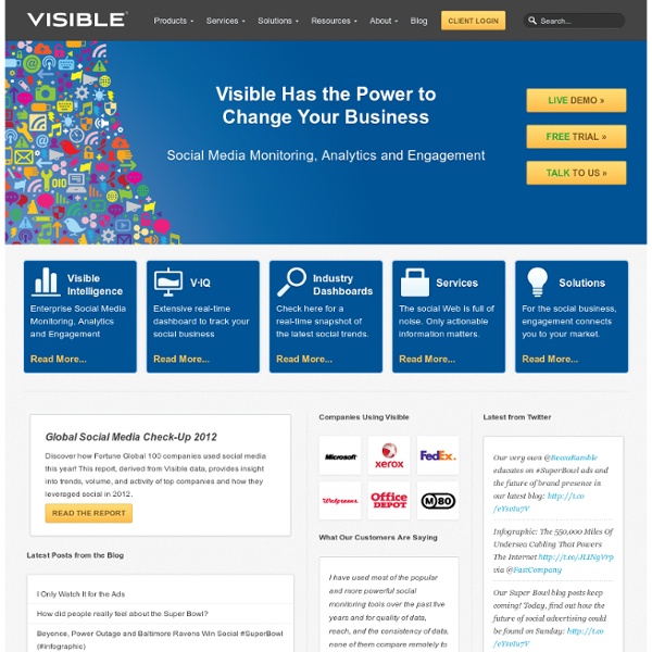 Visible Technologies : Social Media Monitoring, Analysis &amp; E