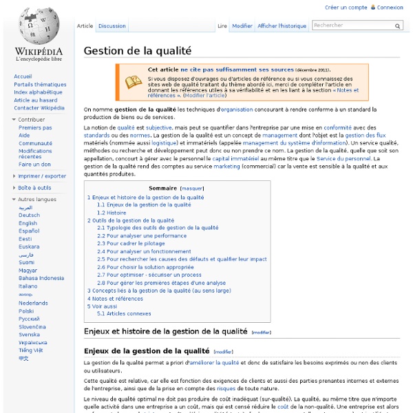 Gestion de la qualité