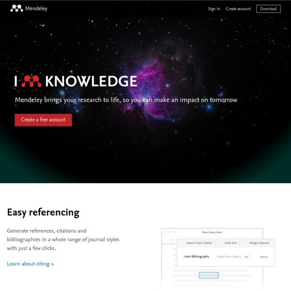 Mendeley - Reference Management Software & Researcher Network