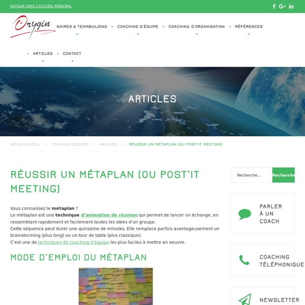 Réussir un métaplan