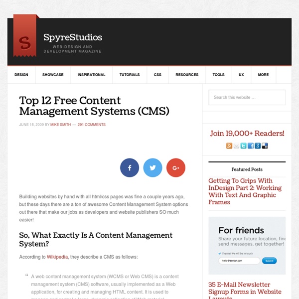 Top 12 Free Content Management Systems (CMS)