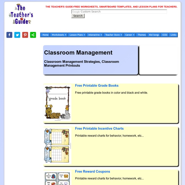 The Teacher's Guide Classroom Management Strategies and Resources Page