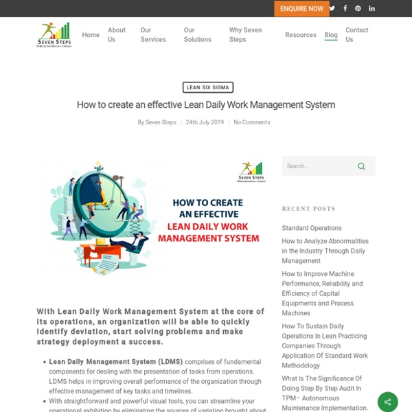 Effective Lean Daily Work Management System
