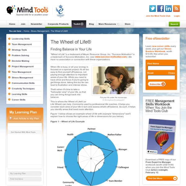 The Wheel of Life - Finding Balance in Your Life - Time Management Techniques from MindTools