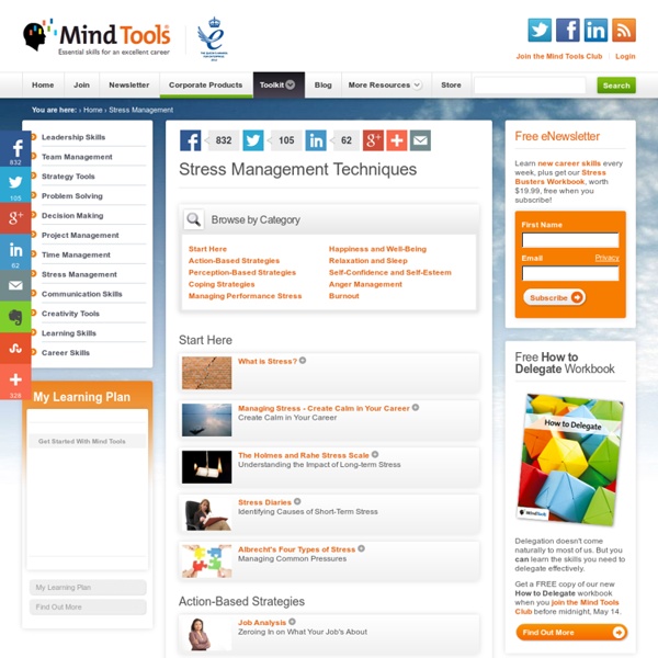 Stress Management Techniques, Stress Relief and Stress Reduction from MindTools.com
