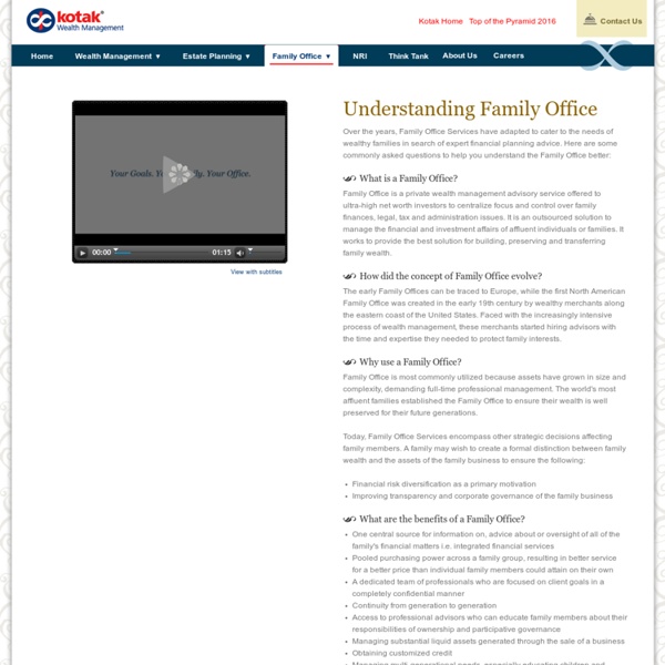 Understanding Family Office - Kotak Wealth Management