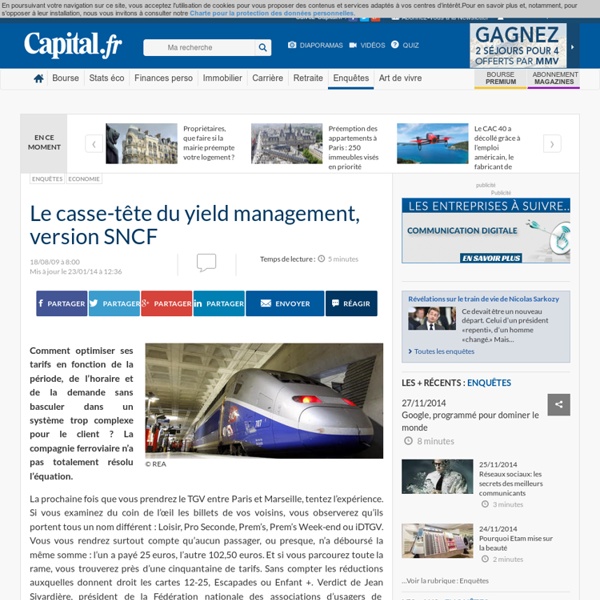 Le casse-tête du yield management, version SNCF