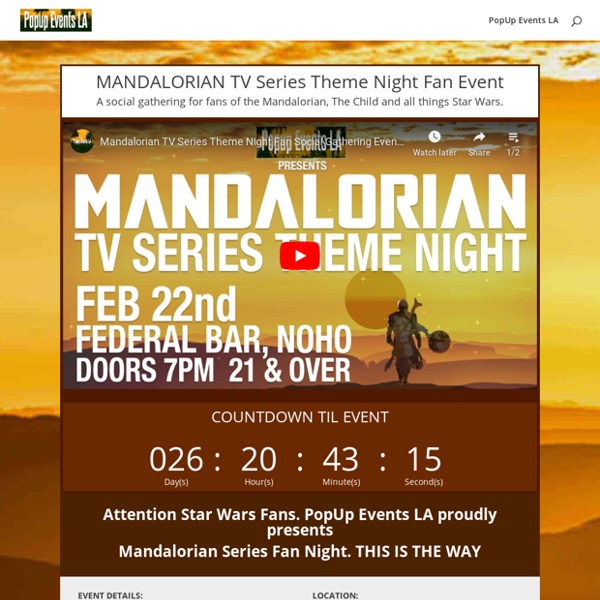 Mandalorian TV Series Theme Night Fan Social Meetup Event