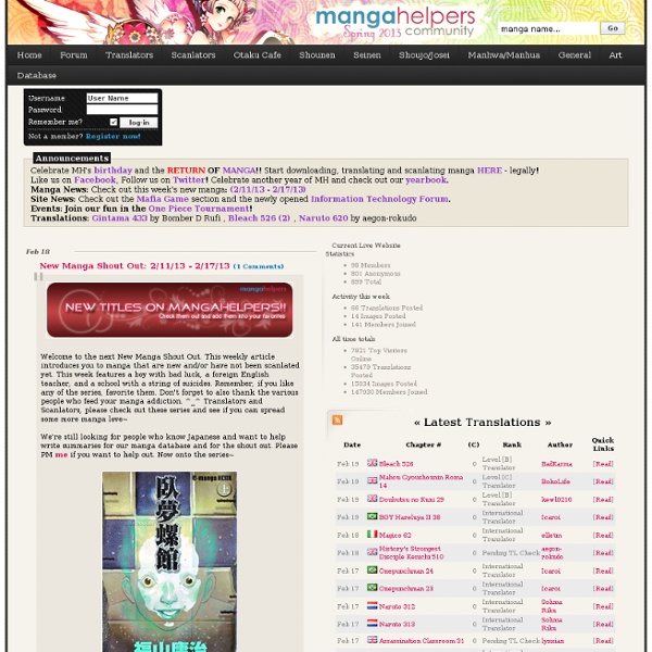 MangaHelpers.com - Manga Scanlations, Translations, Downloads, Forums and Community Website