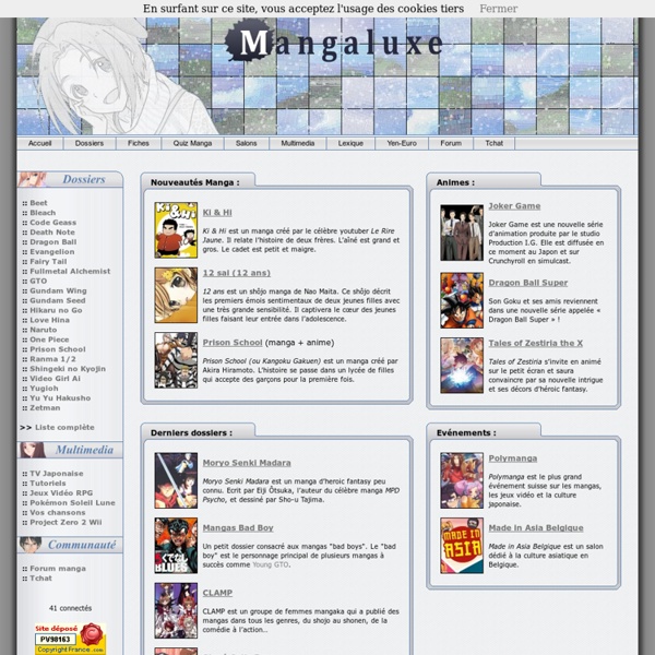 Site Manga : Bleach, Death Note, Naruto, One Piece, Fullmetal Alchemist, Mangas Anime