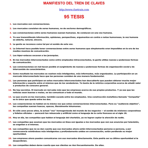 Manifiesto Cluetrain en Español