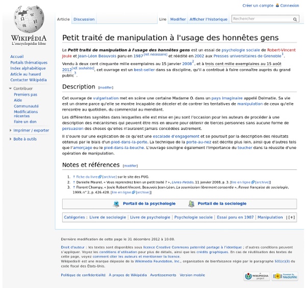 Petit traité de manipulation à l'usage des honnêtes gens