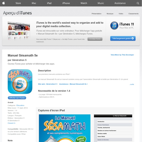 Manuel Sésamath 5e pour iPhone, iPod touch et iPad dans l’App Store sur iTunes
