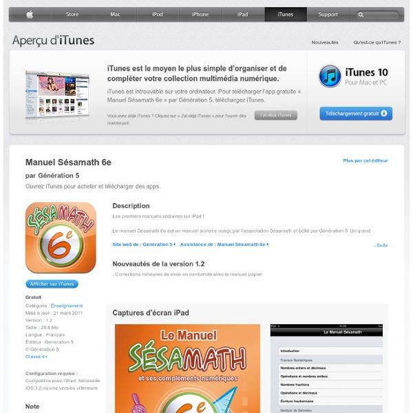 Manuel Sésamath 6e pour iPhone, iPod touch et iPad dans l’App Store sur iTunes