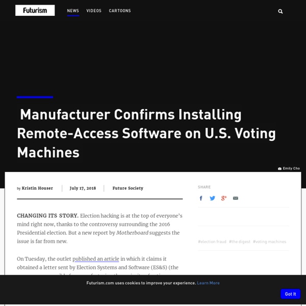 Manufacturer Confirms Installing Remote-Access Software on U.S. Voting Machines