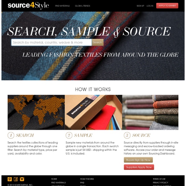 Source4Style: Source Leading Textiles Directly from Suppliers Around the World