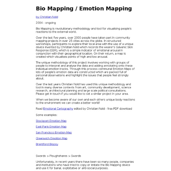 Bio Mapping / Emotion Mapping by Christian Nold