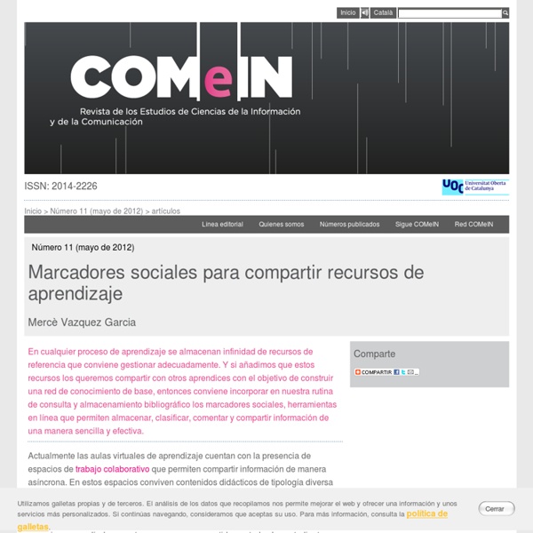Marcadores sociales para compartir recursos de aprendizaje
