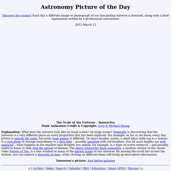 Stumblers Who Like APOD: 2012 March 12 - The Scale of the Universe Interactive...