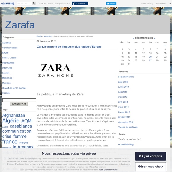 Zara, le marché de fringue le plus rapide d'Europe - Zarafa