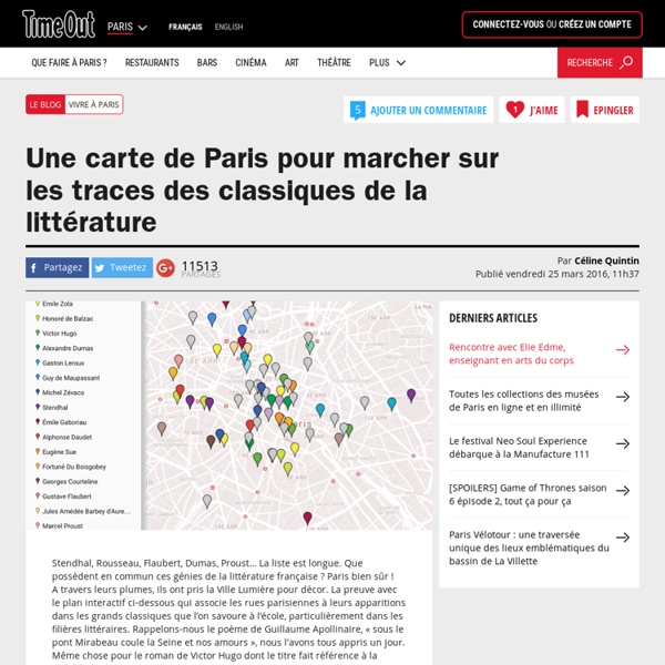 Une carte de Paris pour marcher sur les traces des classiques de la littérature