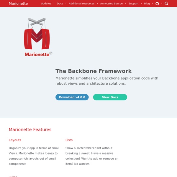 Marionette.js – A scalable and composite application architecture for Backbone.js