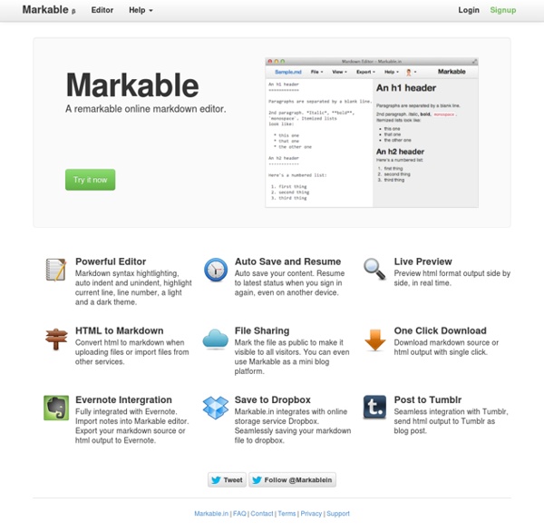 Markable.in - A remarkable online markdown editor.