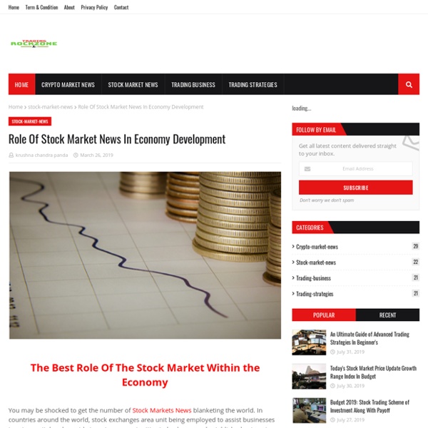 Role Of Stock Market News In Economy Development