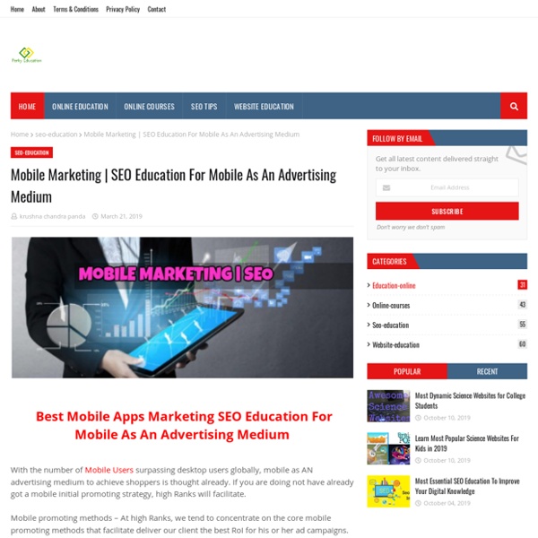 SEO Education For Mobile As An Advertising Medium