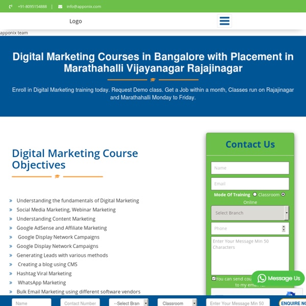 No.1 Digital Marketing Courses in Bangalore with 100% Guaranteed Placement