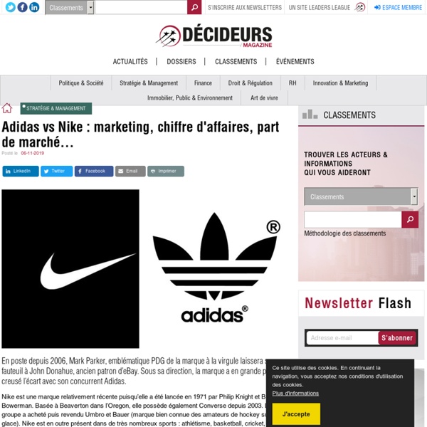 Adidas vs Nike : marketing, chiffre d'affaires, part de marché...