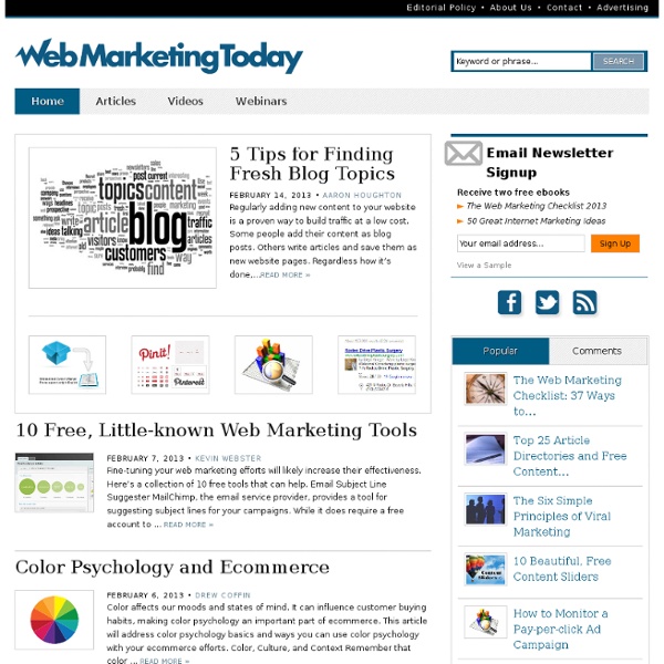 Web Marketing Today - E-Mail Marketing, Internet Marketing, E-Commerce - Wilson Internet