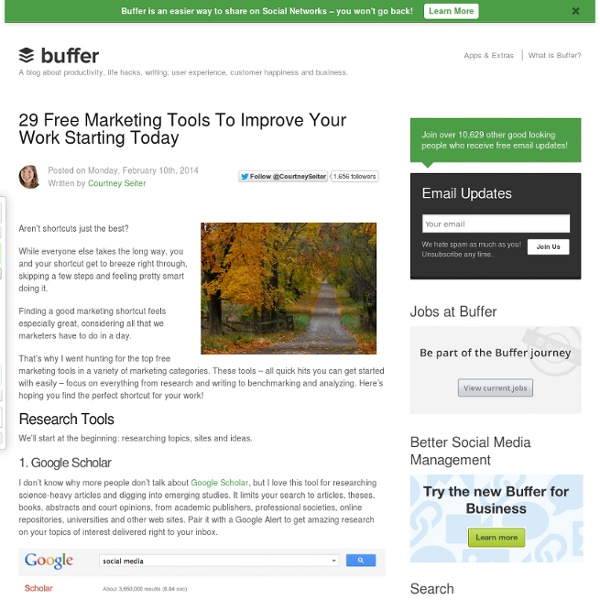 29 free Internet tools to improve your marketing starting today