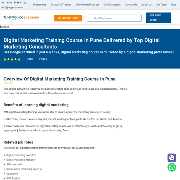 Digital Marketing Training in Pune - Job oriented Course, Lowest Fees