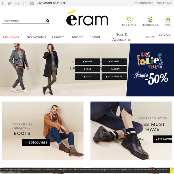 ERAM - Achat vente chaussures en ligne pour femme, homme, enfant, sport... Il faudrait être fou pour dépenser plus !