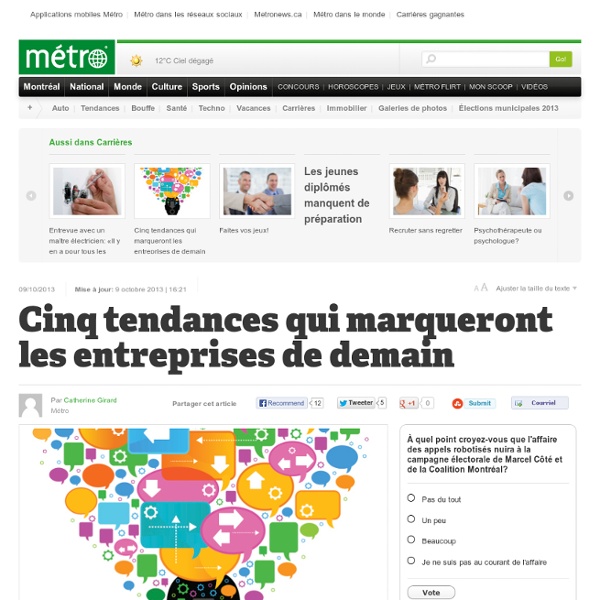 Cinq tendances qui marqueront les entreprises de demain