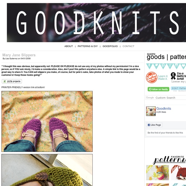 Mary Jane Slippers « ohmygoodknits! // a knitting & crochet blog