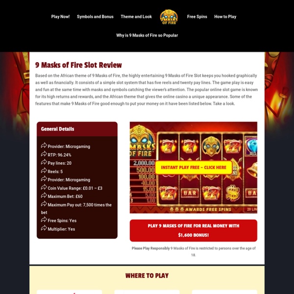 9 Mask Of Fire Slot Game 2021 Review