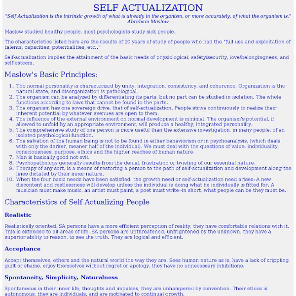 Maslow Self Actualization - unlearn.
