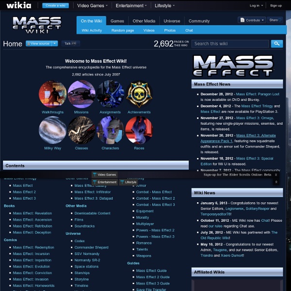 Mass Effect Wiki - Mass Effect, Mass Effect 2, Walkthroughs, and more
