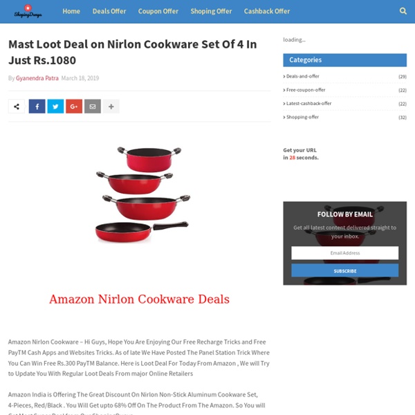 Mast Loot Deal on Nirlon Cookware Set Of 4 In Just Rs.1080