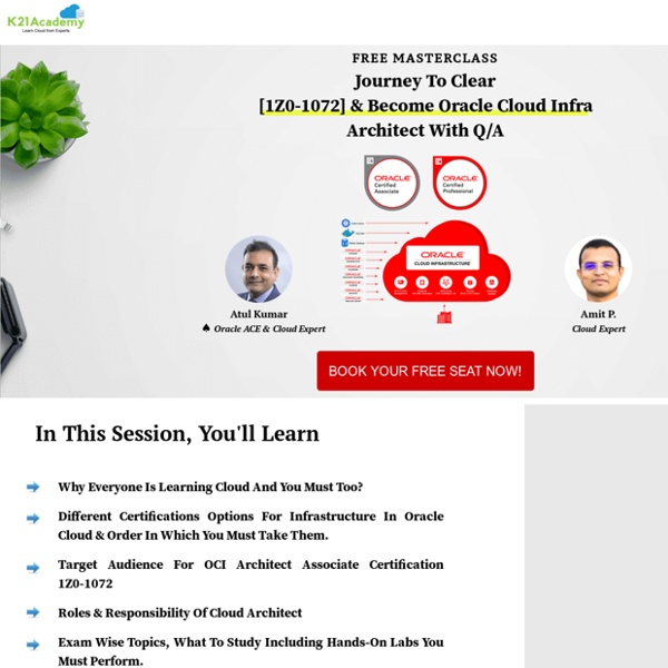 [FREE Masterclass] Journey To Clear [1Z0-1072] & Become Oracle Cloud Infra Architect With Q/A