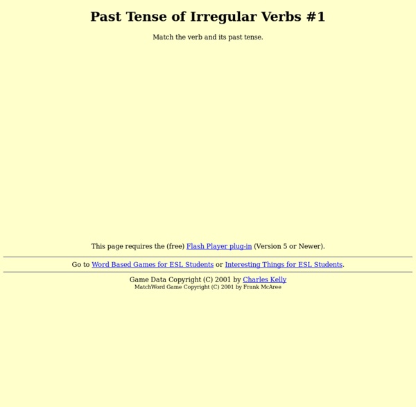 MatchWord for English Study - Past Tense of Irregular Verbs #1 (Flash 5 Required)