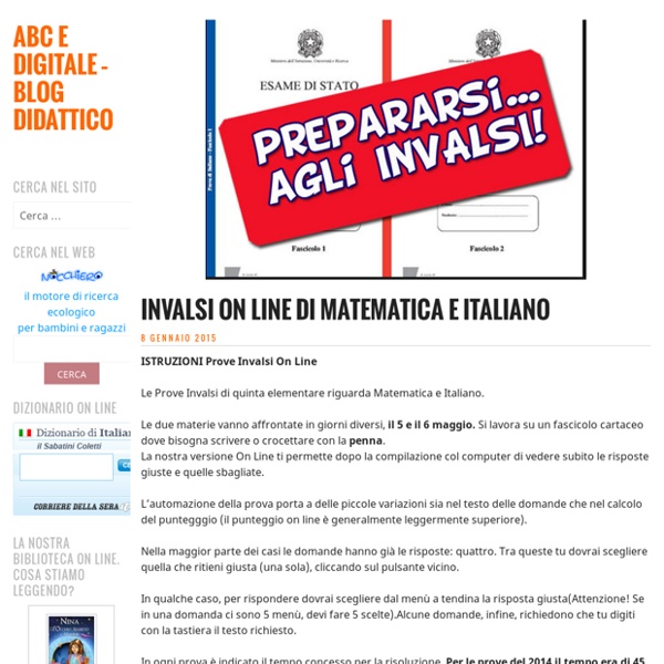 Invalsi On Line di Matematica e Italiano