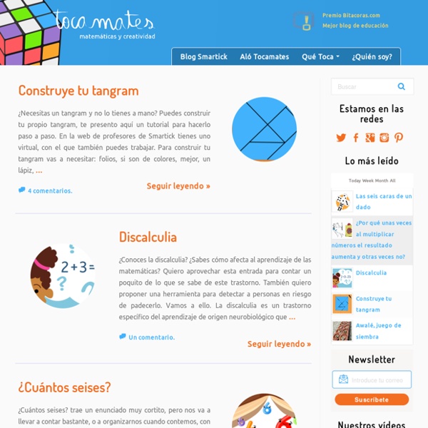 Tocamates - matemáticas y creatividad - Premio Bitácoras.com al mejor blog de educación