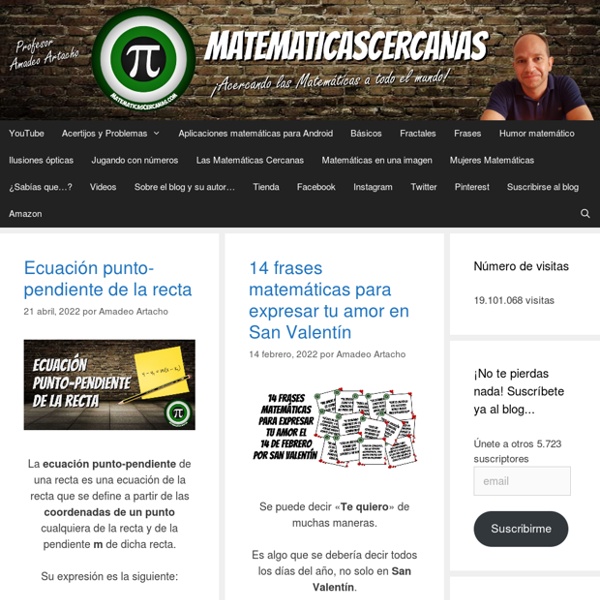 Matematicascercanas - El blog que acerca las matemáticas a todo el mundo